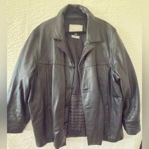 Wilsons Leather Black Trench Coat